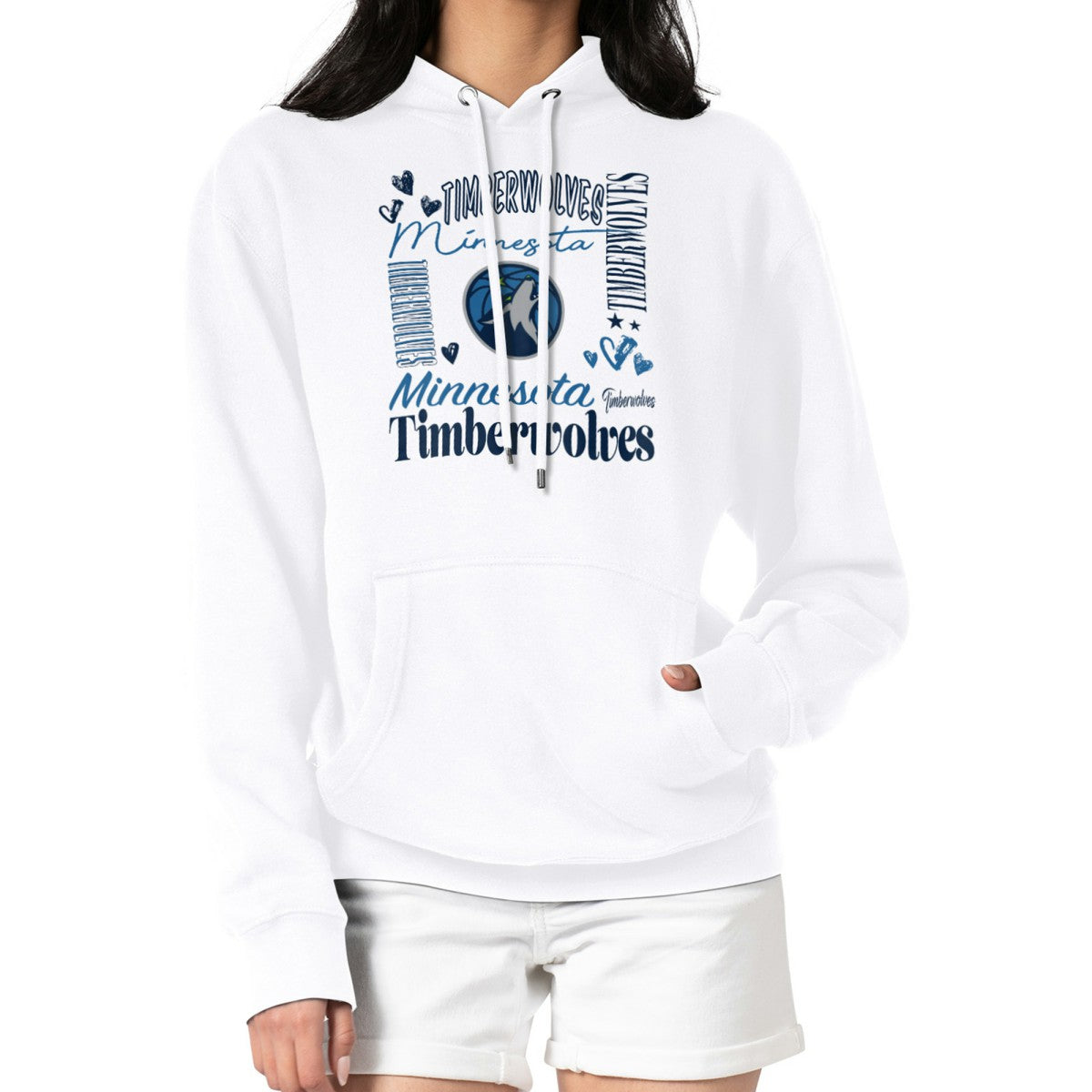 NBA - Minnesota Timberwolves G-III 4Her by Carl Banks Women's Team Collage Graphic Fleece Pullover Hoodie - White