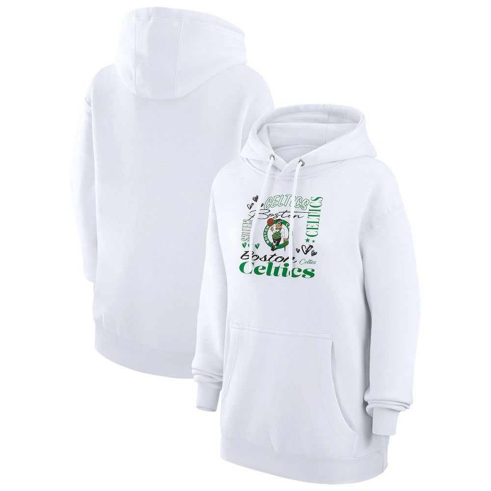 NBA - Boston Celtics G-III 4Her by Carl Banks Women's Team Collage Graphic Fleece Pullover Hoodie - White