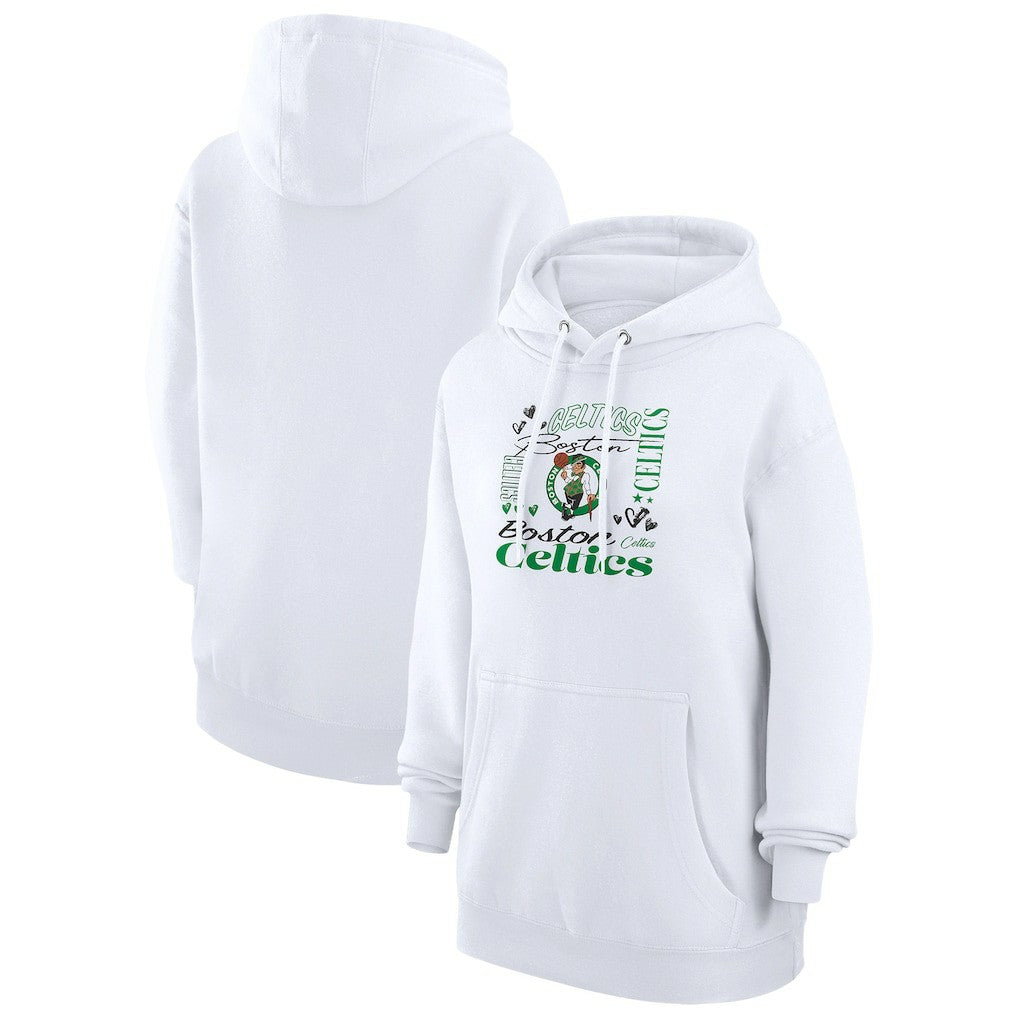 NBA - Boston Celtics G-III 4Her by Carl Banks Women's Team Collage Graphic Fleece Pullover Hoodie - White