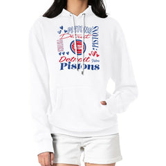 NBA - Detroit Pistons G-III 4Her by Carl Banks Women's Team Collage Graphic Fleece Pullover Hoodie - White