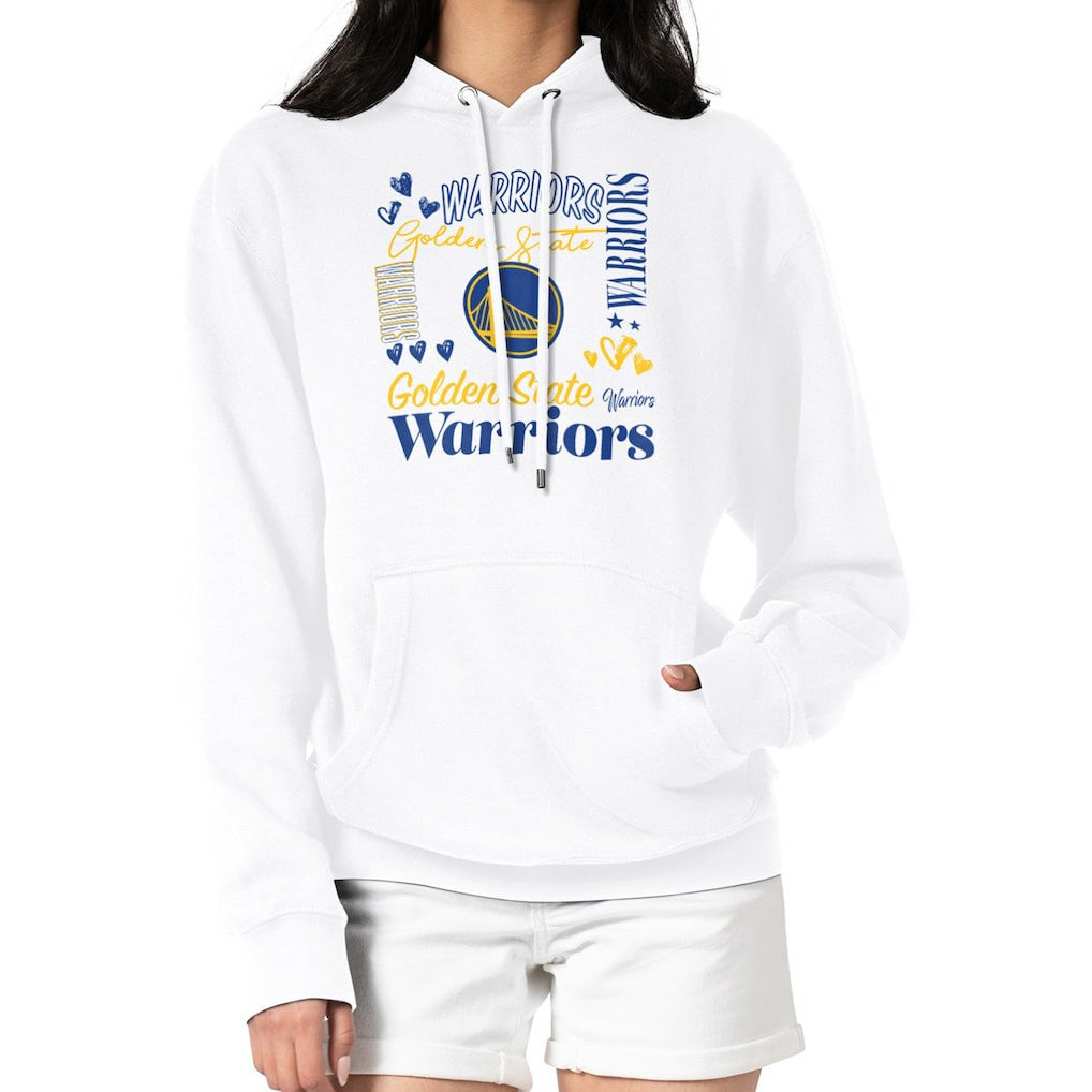 NBA - Golden State Warriors G-III 4Her by Carl Banks Women's Team Collage Graphic Fleece Pullover Hoodie - White