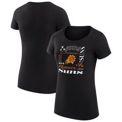 NBA - Phoenix Suns G-III 4Her by Carl Banks Women's Super-Slim Fit Lightweight Team Name Collage Graphic T-Shirt - Black
