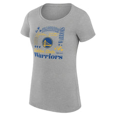 NBA - Golden State Warriors G-III 4Her by Carl Banks Women's Super-Slim Fit Lightweight Team Name Collage Graphic T-Shirt - Heather Gray