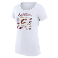NBA - Cleveland Cavaliers G-III 4Her by Carl Banks Women's Super-Slim Fit Lightweight Team Name Collage Graphic T-Shirt - White