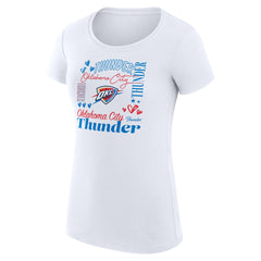 NBA - Oklahoma City Thunder G-III 4Her by Carl Banks Women's Super-Slim Fit Lightweight Team Name Collage Graphic T-Shirt - White