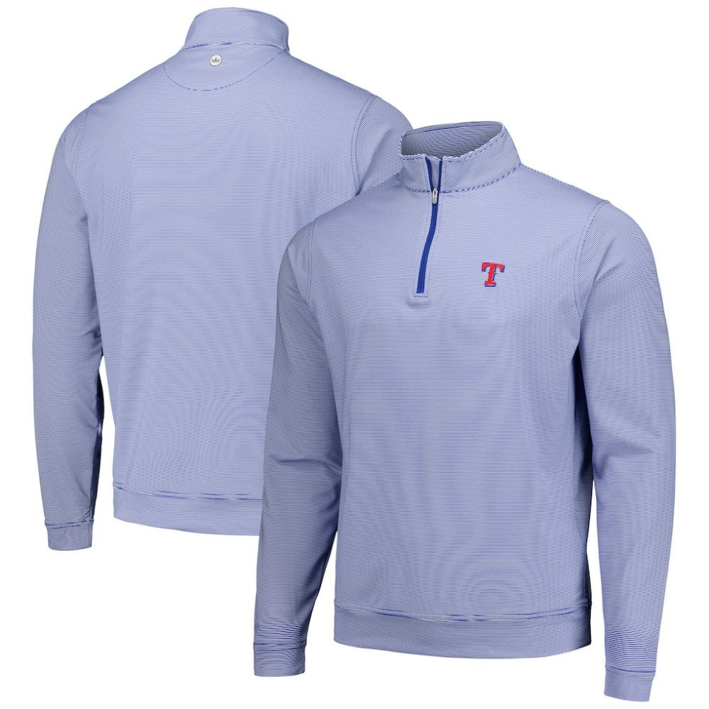 Texas Rangers Peter Millar Perth Sugar Stripe Performance Quarter-Zip Top Online