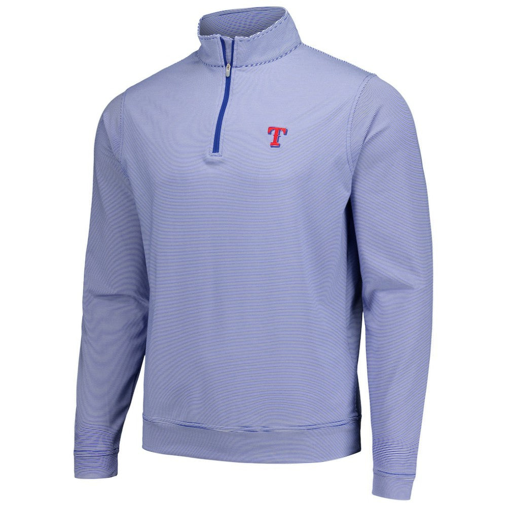 Texas Rangers Peter Millar Perth Sugar Stripe Performance Quarter-Zip Top Online