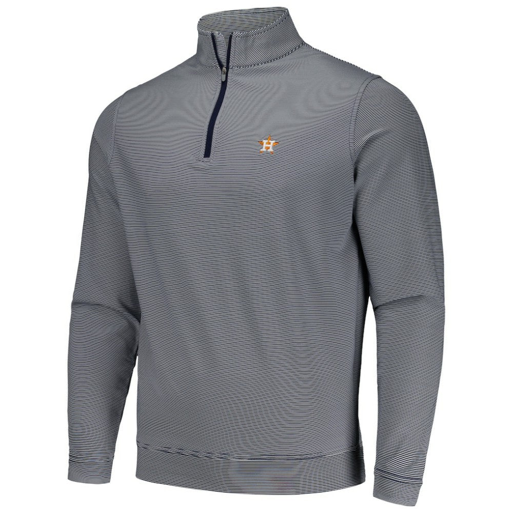 Houston Astros Peter Millar Perth Sugar Stripe Performance Quarter-Zip Top Clearance