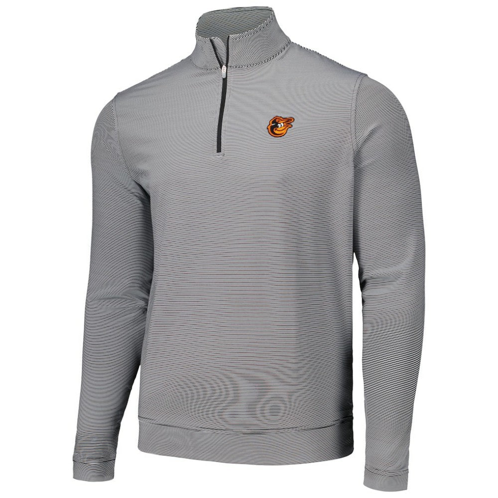 Baltimore Orioles Peter Millar Perth Sugar Stripe Performance Quarter-Zip Top Sale