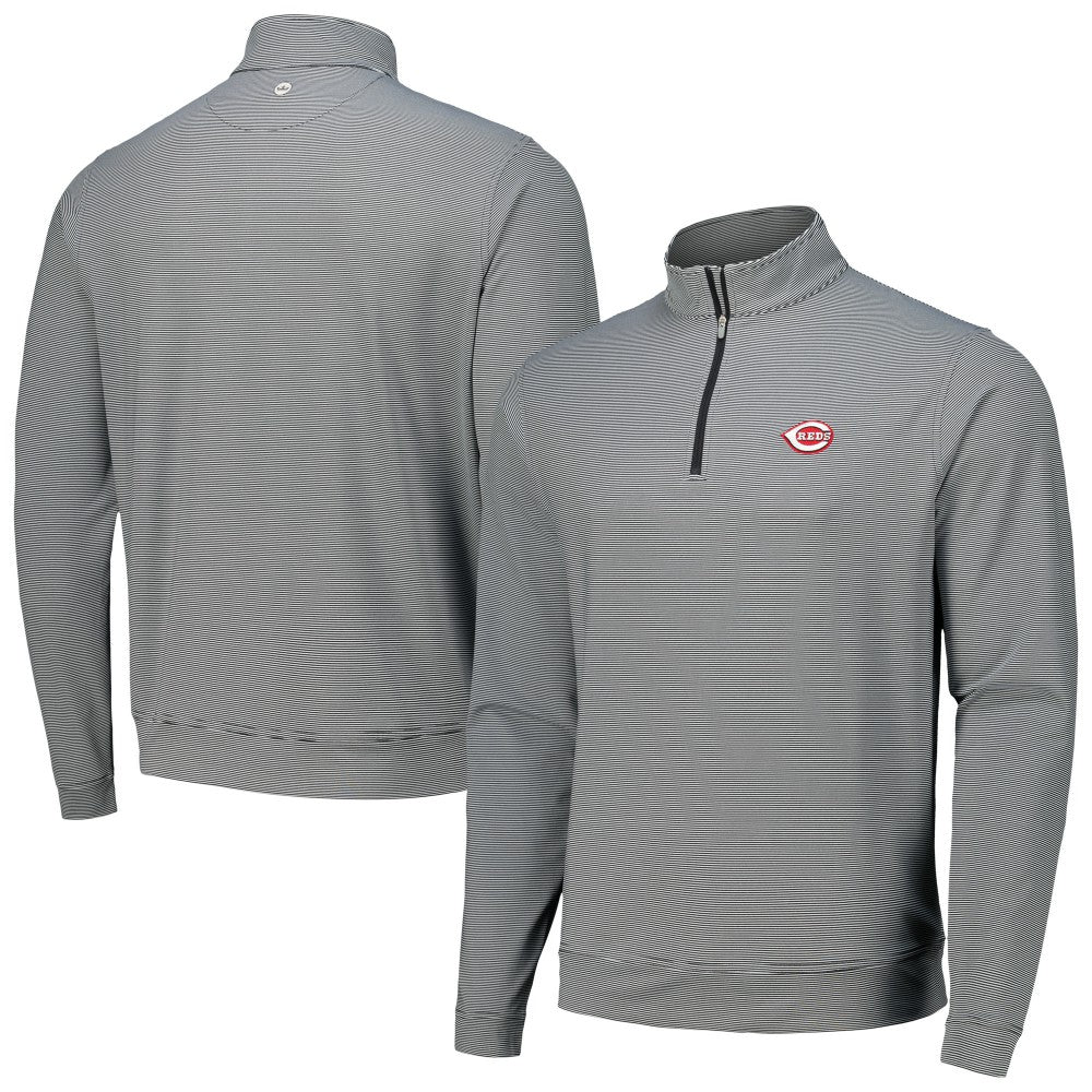 Cincinnati Reds Peter Millar Perth Sugar Stripe Performance Quarter-Zip Top Online