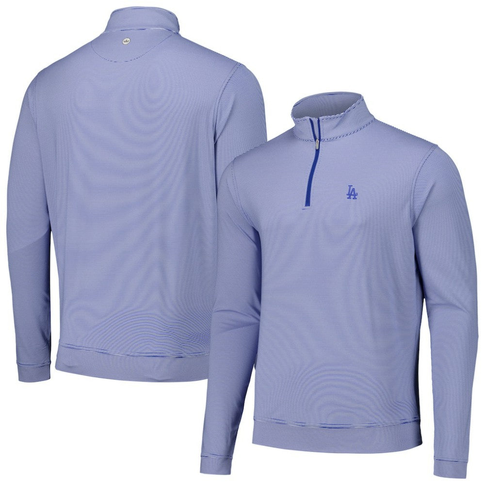 Los Angeles Dodgers Peter Millar Perth Sugar Stripe Performance Quarter-Zip Top Near Me