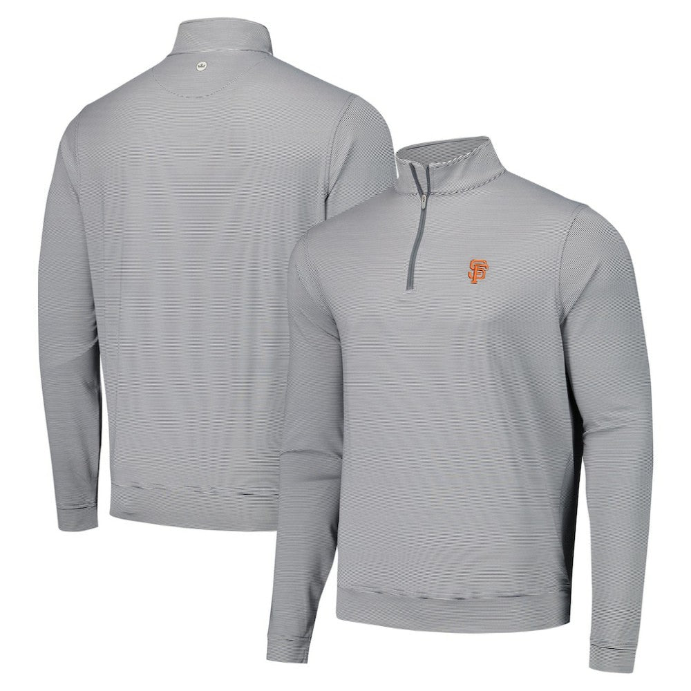 San Francisco Giants Peter Millar Perth Sugar Stripe Performance Quarter-Zip Top Sale