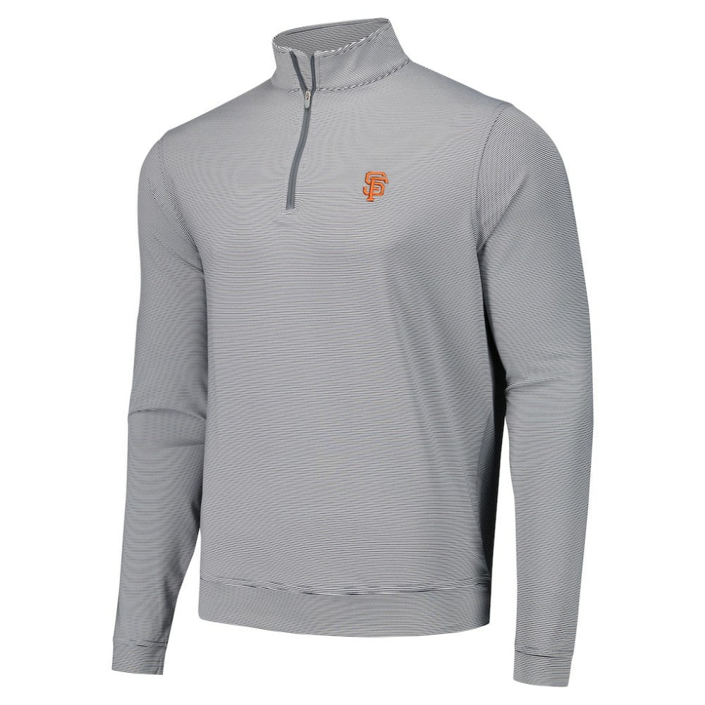 San Francisco Giants Peter Millar Perth Sugar Stripe Performance Quarter-Zip Top Sale