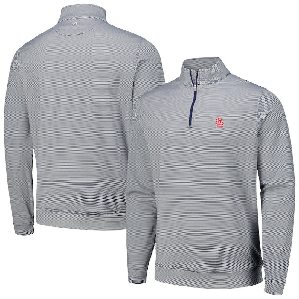 St. Louis Cardinals Peter Millar Perth Sugar Stripe Performance Quarter-Zip Top discount