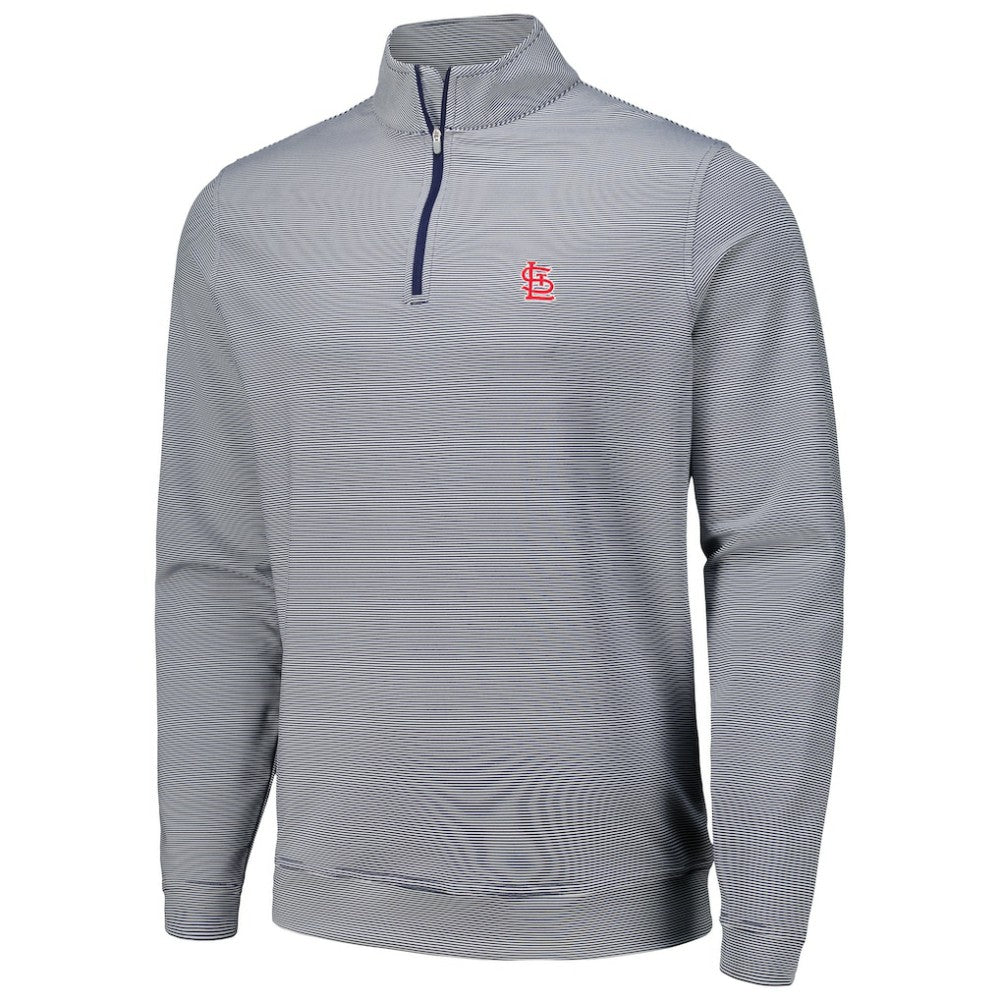 St. Louis Cardinals Peter Millar Perth Sugar Stripe Performance Quarter-Zip Top discount