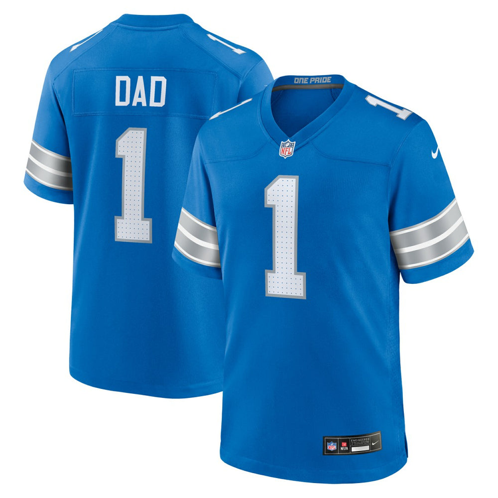Number 1 Dad Detroit Lions Game Jersey Blue - Nike