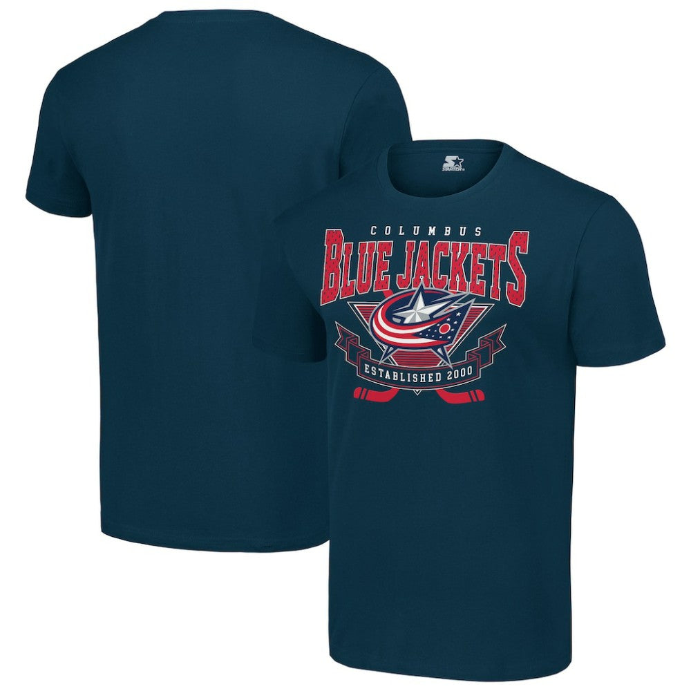 Columbus Blue Jackets - Starter Team Logo Graphic T-Shirt Navy