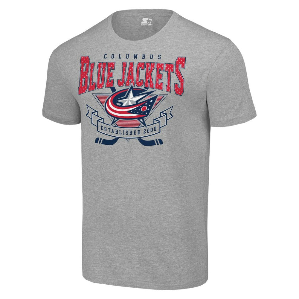 Columbus Blue Jackets - Starter Team Logo Graphic T-Shirt Heather Gray