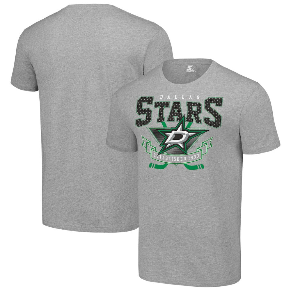 Dallas Stars - Starter Team Logo Graphic T-Shirt Heather Gray