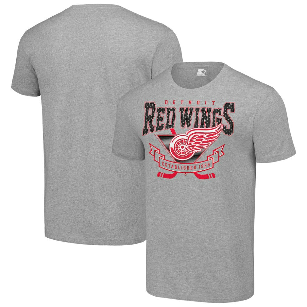 Detroit Red Wings - Starter Team Logo Graphic T-Shirt Heather Gray