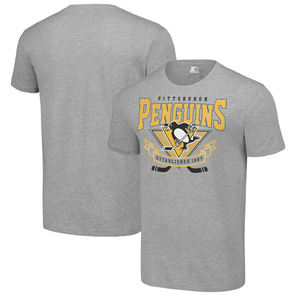 Pittsburgh Penguins Starter Team Logo Graphic T-Shirt Heather Gray