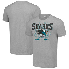San Jose Sharks - Starter Team Logo Graphic T-Shirt Heather Gray