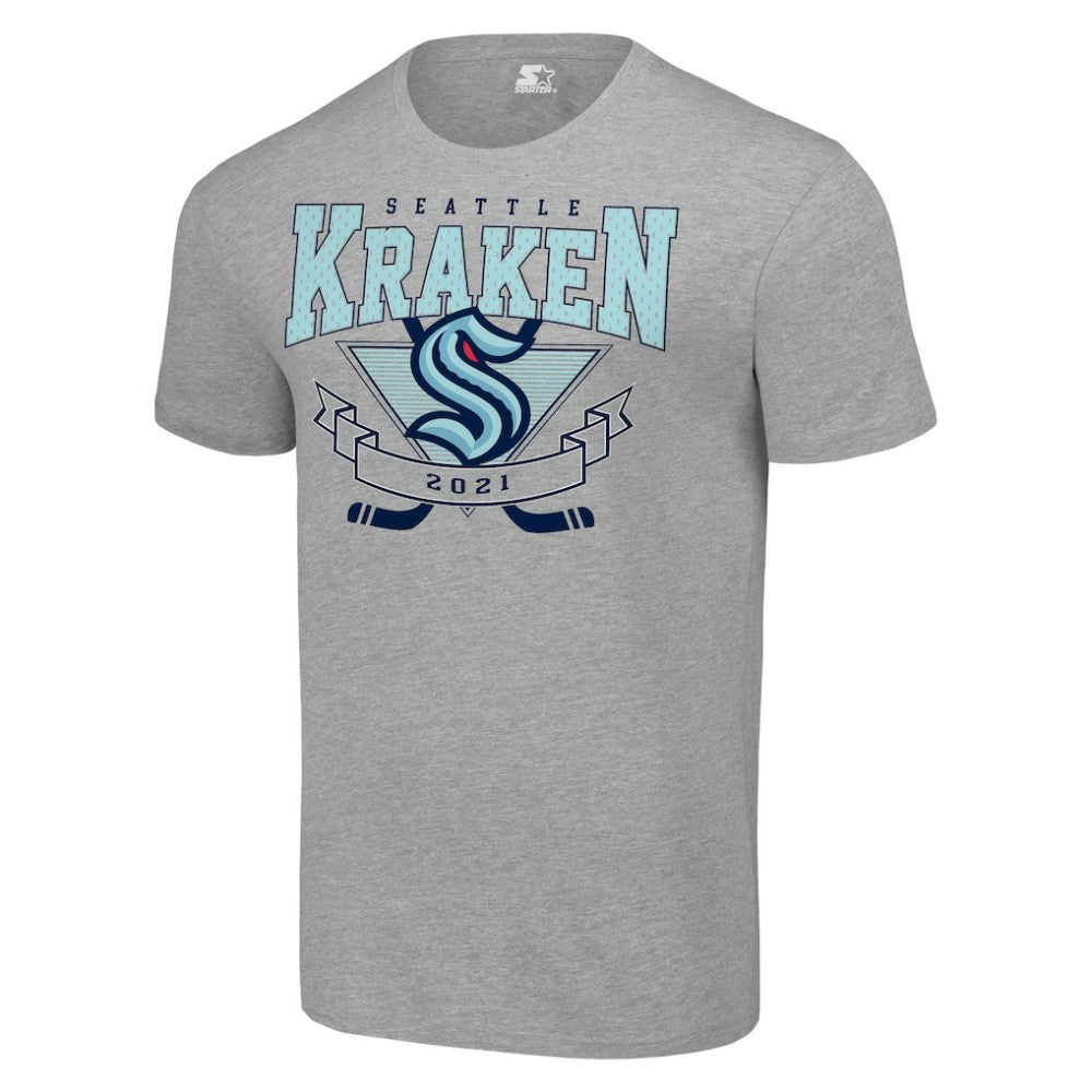 Seattle Kraken Starter Team Logo Graphic T-Shirt Heather Gray