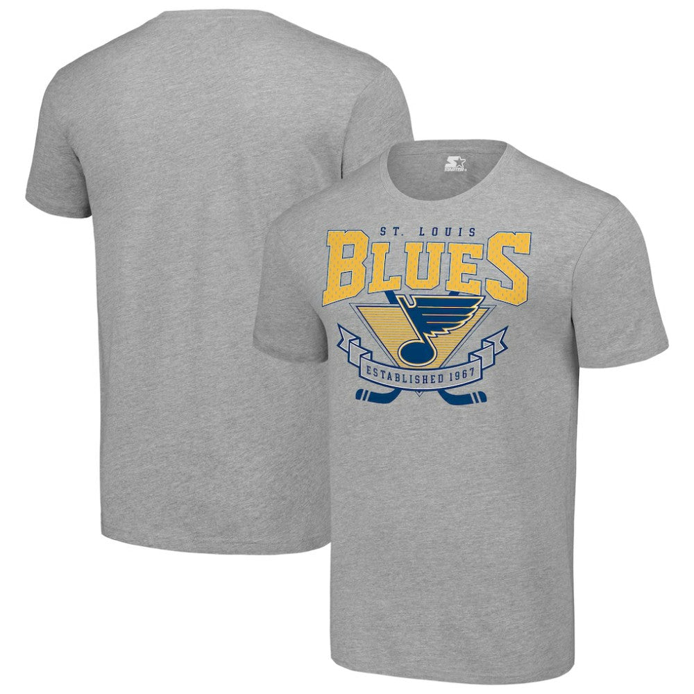 St. Louis Blues - Starter Team Logo Graphic T-Shirt Heather Gray