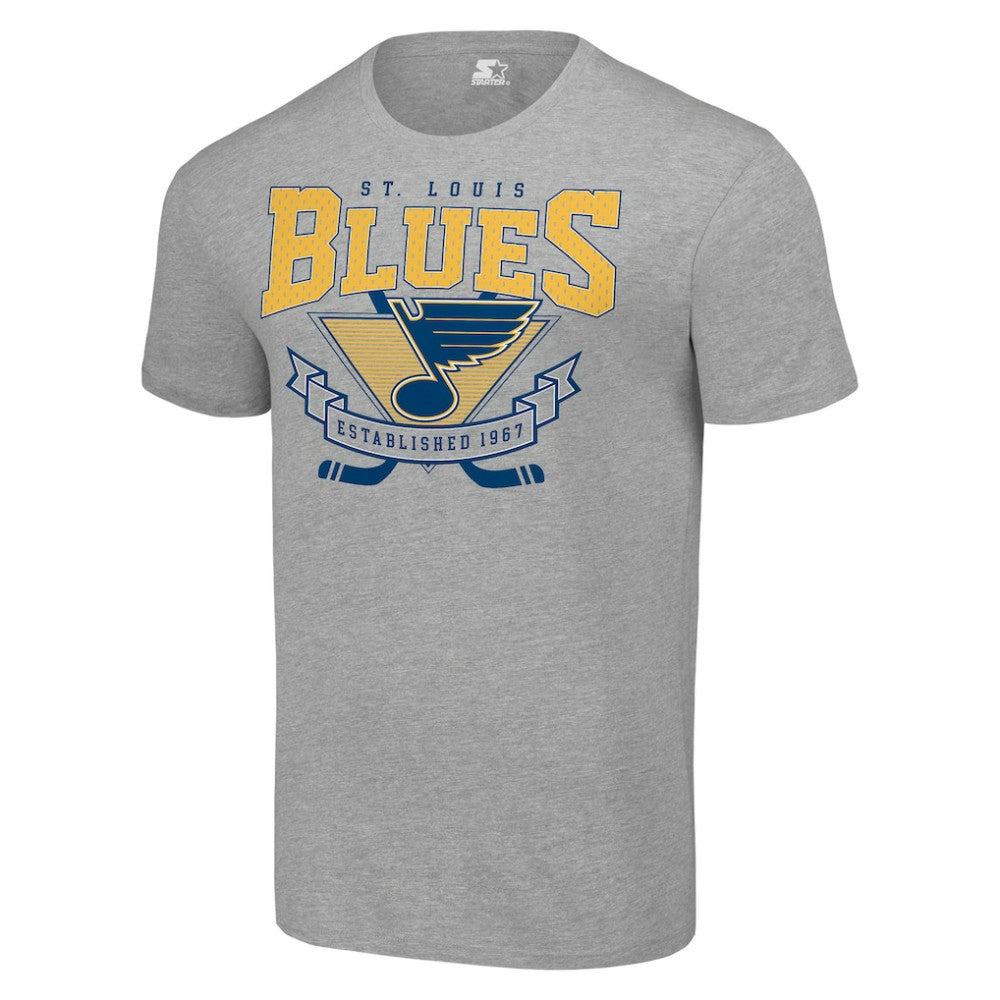 St. Louis Blues - Starter Team Logo Graphic T-Shirt Heather Gray