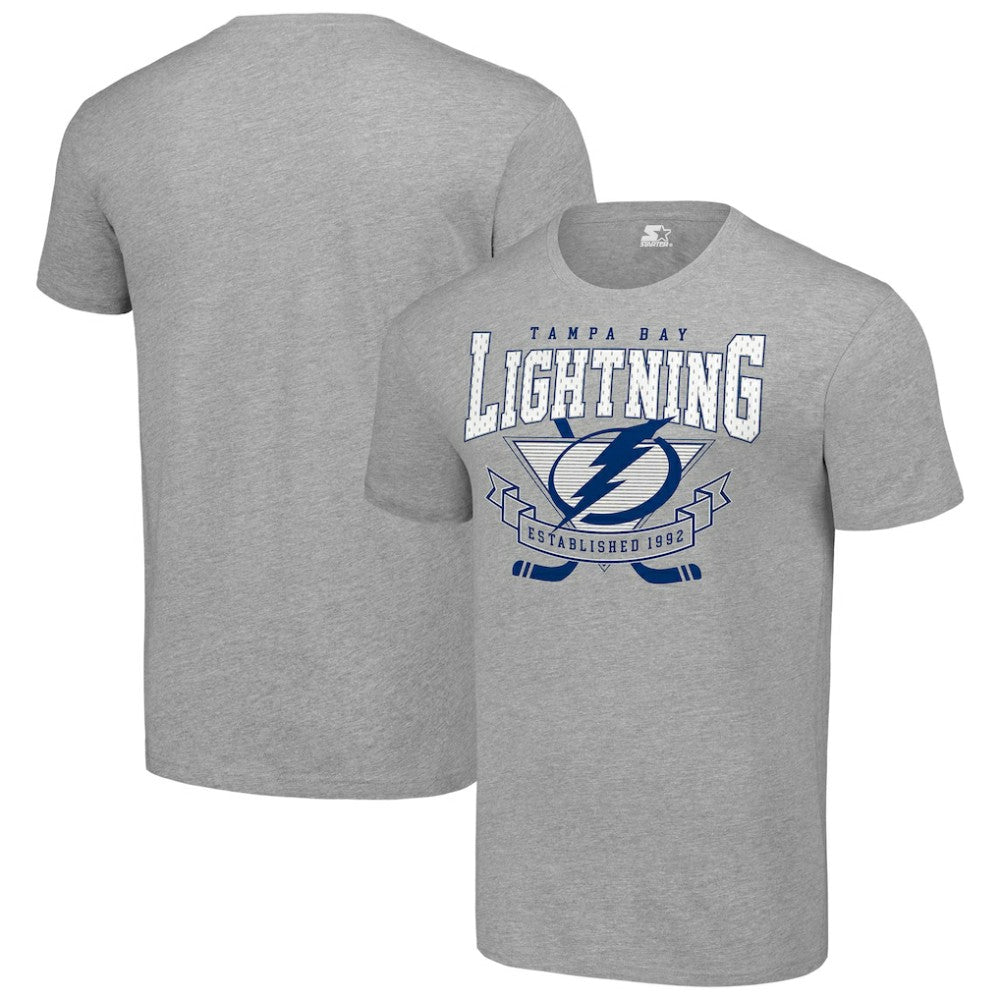 Tampa Bay Lightning - Starter Team Logo Graphic T-Shirt Heather Gray