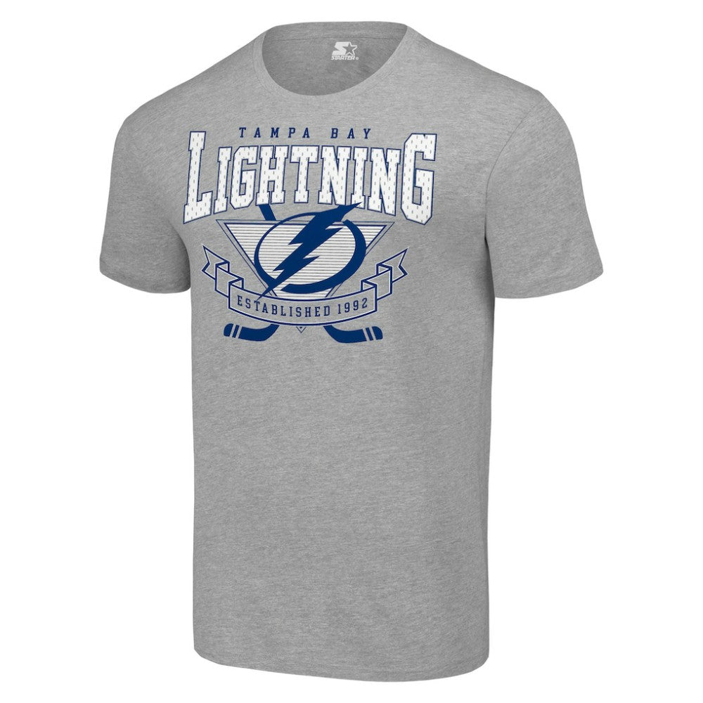 Tampa Bay Lightning - Starter Team Logo Graphic T-Shirt Heather Gray