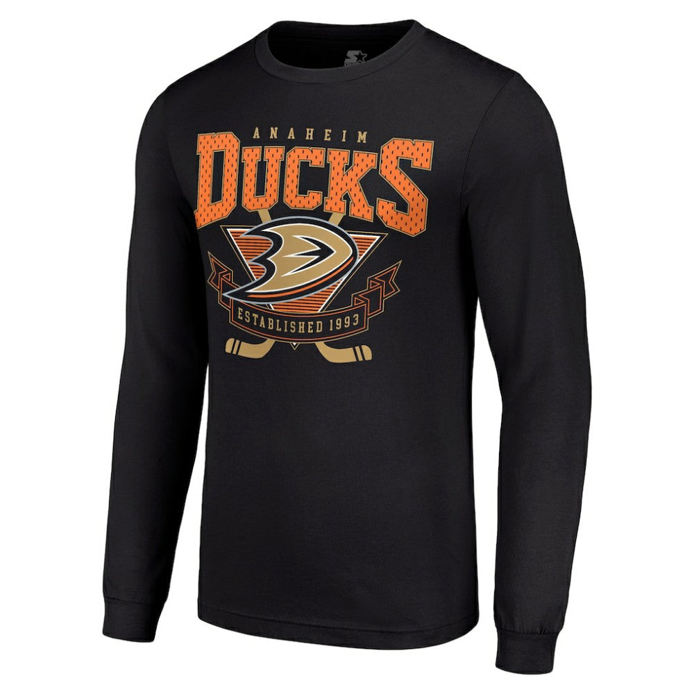 Anaheim Ducks - Starter Team Logo Graphic Long Sleeve T-Shirt Black