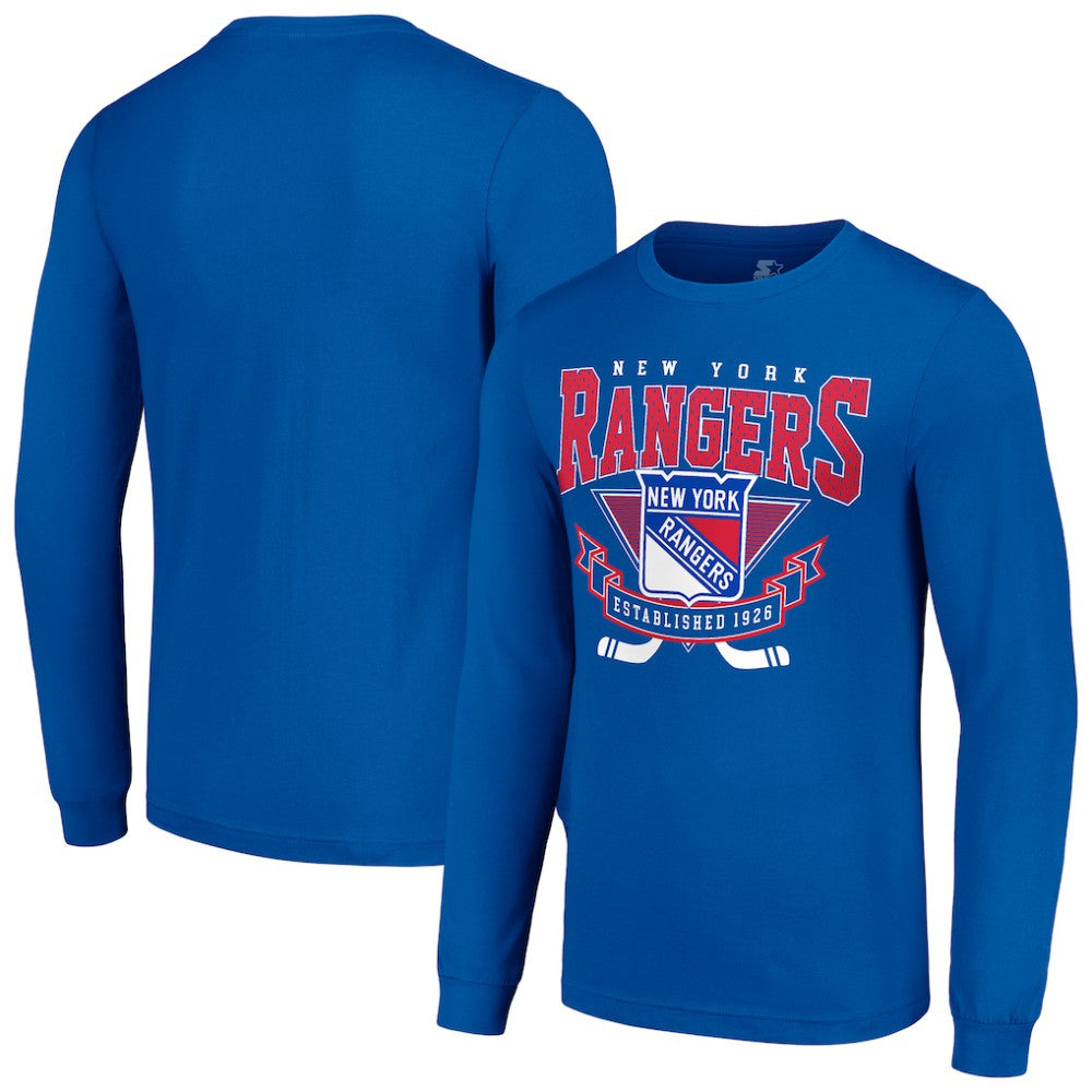 New York Rangers Starter Team Logo Graphic Long Sleeve T-Shirt Blue