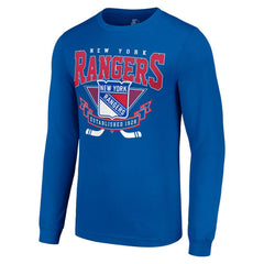 New York Rangers Starter Team Logo Graphic Long Sleeve T-Shirt Blue