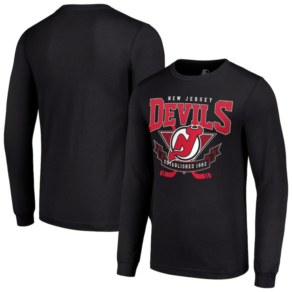 New Jersey Devils - Starter Team Logo Graphic Long Sleeve T-Shirt Black