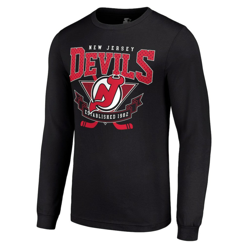 New Jersey Devils - Starter Team Logo Graphic Long Sleeve T-Shirt Black