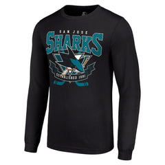 San Jose Sharks - Starter Team Logo Graphic Long Sleeve T-Shirt Black