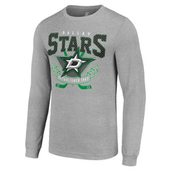 Dallas Stars - Starter '80s Inspired Team Logo Long Sleeve T-Shirt Heather Gray