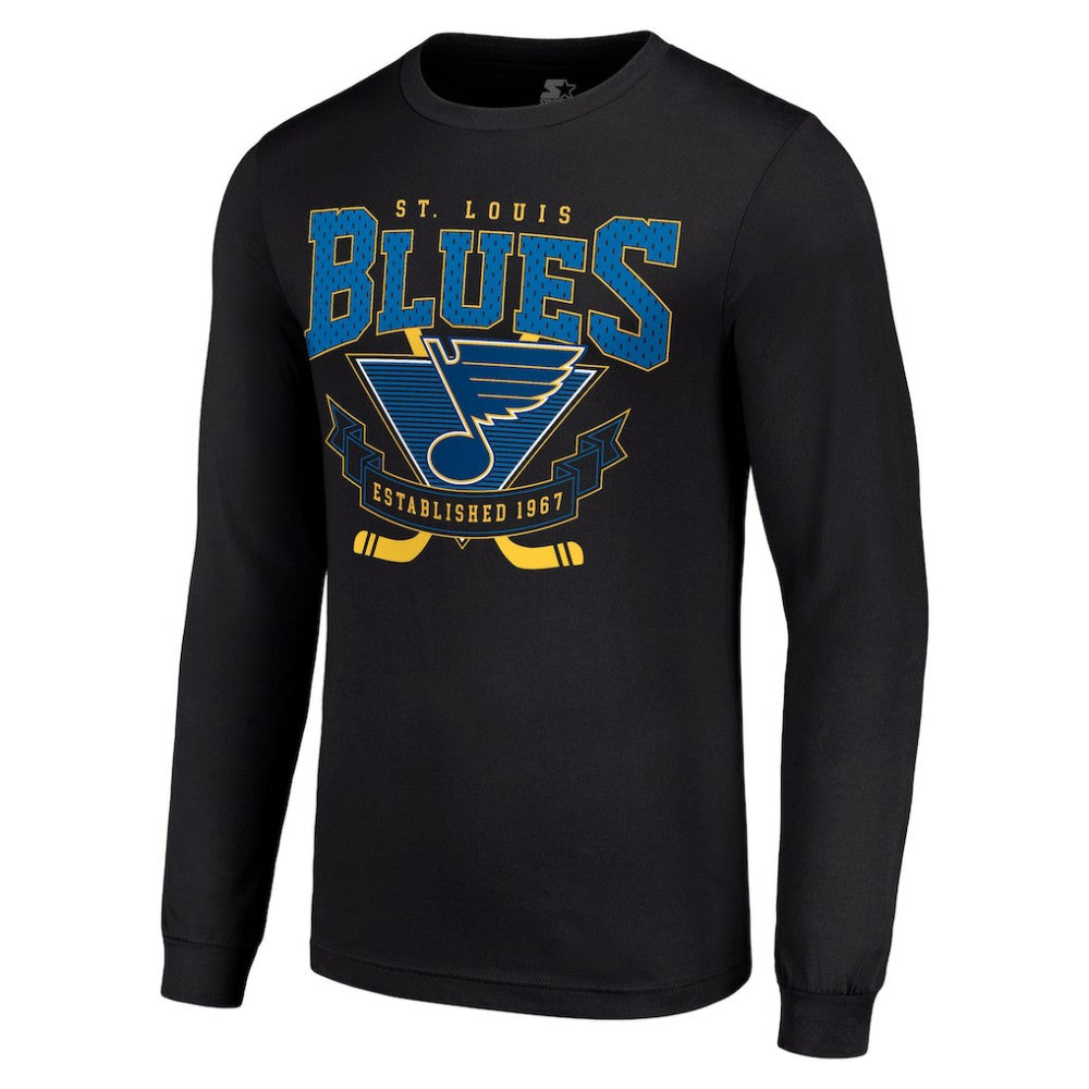 St. Louis Blues - Starter Team Logo Graphic Long Sleeve T-Shirt Black