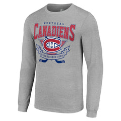 Montreal Canadiens - Starter '80s Inspired Team Logo Long Sleeve T-Shirt Heather Gray