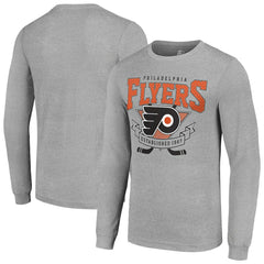 Philadelphia Flyers - Starter '80s Inspired Team Logo Long Sleeve T-Shirt Heather Gray