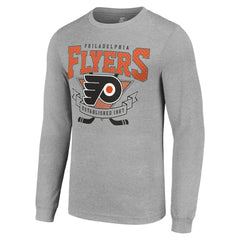 Philadelphia Flyers - Starter '80s Inspired Team Logo Long Sleeve T-Shirt Heather Gray