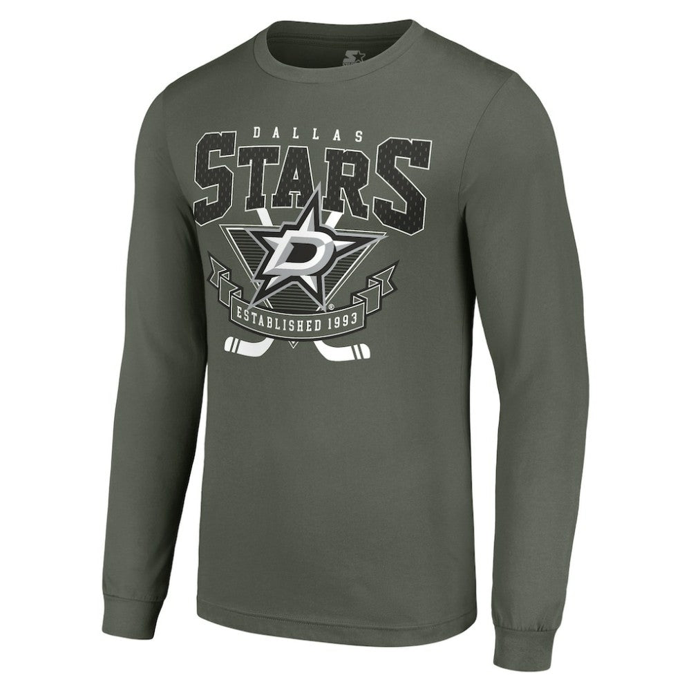 Dallas Stars - Starter Team Logo Graphic Long Sleeve T-Shirt Olive