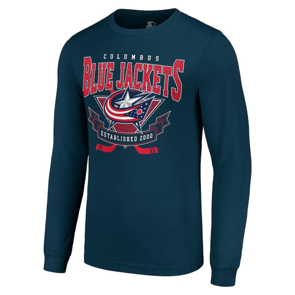 Columbus Blue Jackets - Starter Team Logo Graphic Long Sleeve T-Shirt Navy