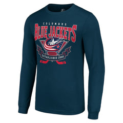 Columbus Blue Jackets - Starter Team Logo Graphic Long Sleeve T-Shirt Navy