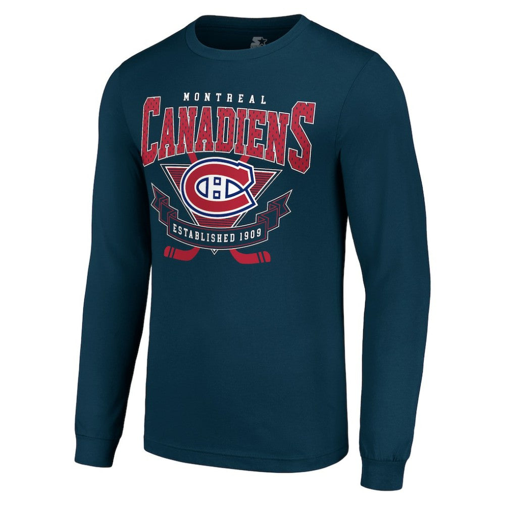 Montreal Canadiens - Starter Team Logo Graphic Long Sleeve T-Shirt Navy