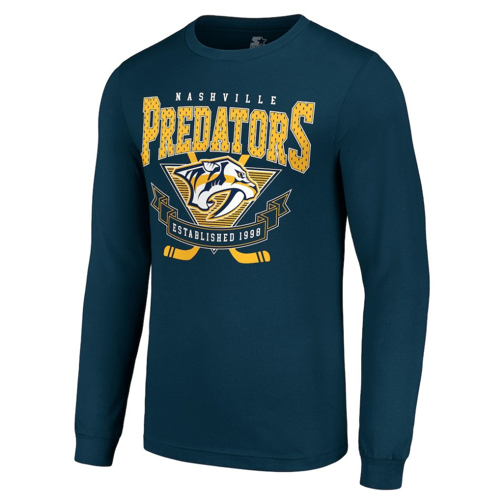 Nashville Predators - Starter Team Logo Graphic Long Sleeve T-Shirt Navy