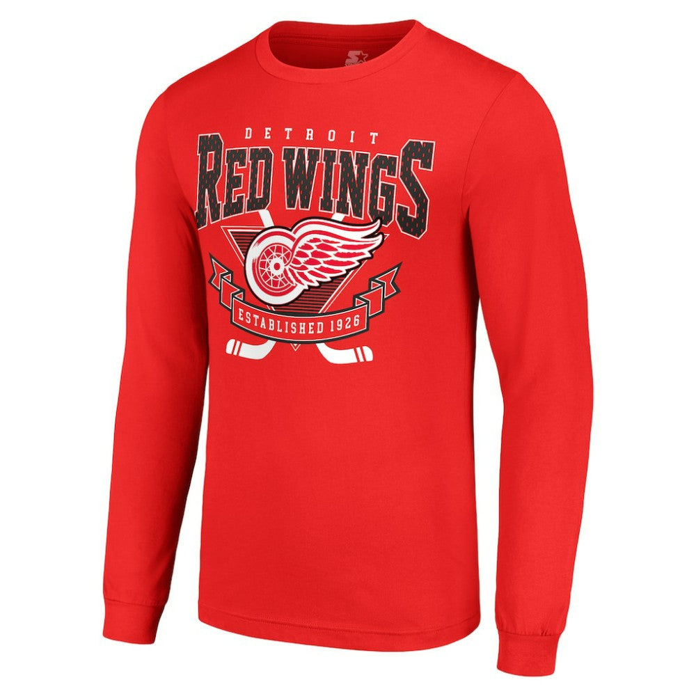 Detroit Red Wings - Starter Team Logo Graphic Long Sleeve T-Shirt Red