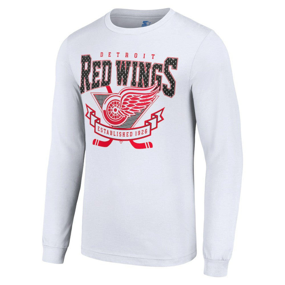 Detroit Red Wings - Starter Team Logo Graphic Long Sleeve T-Shirt White