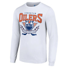 Edmonton Oilers - Starter Team Logo Graphic Long Sleeve T-Shirt White